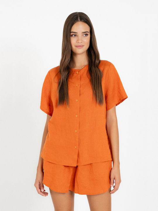 Philosophy Wear Women's Linen Shorts Orange