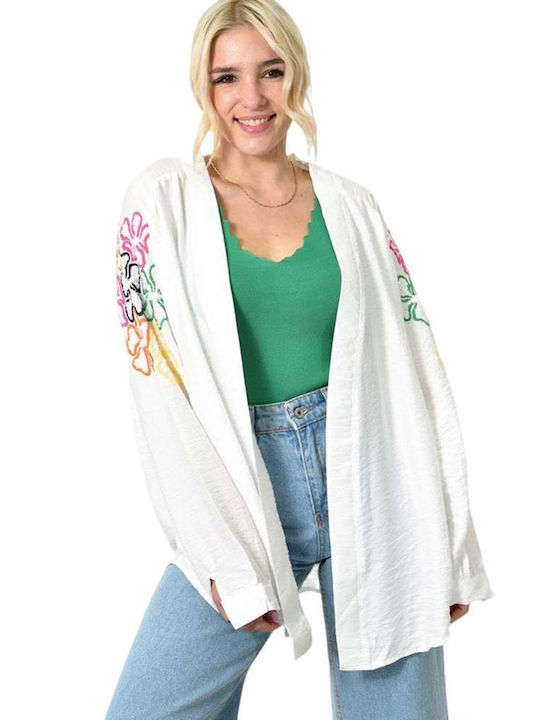 Potre Women's Cardigan with Buttons white