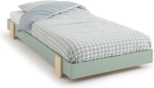 Pat pentru Copii Single Verde pentru Saltea 90x190cm
