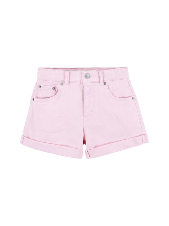 Pantaloni scurți Levis Twill Mini Mom Roll Manșetă scurtă 3ek167-agx Fata roz