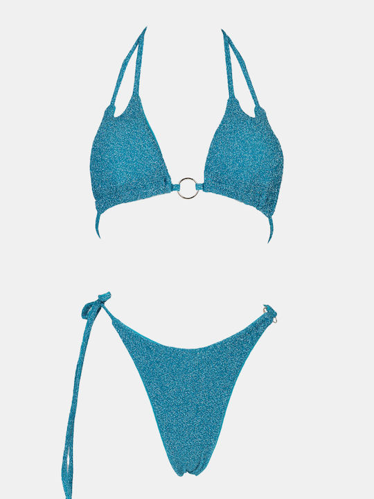 Bikini Set Triangle Top & Slip Bottom Blue