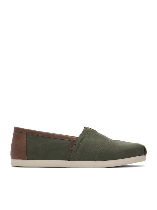 Toms Alpargata Fabric Men's Espadrilles in Green Color
