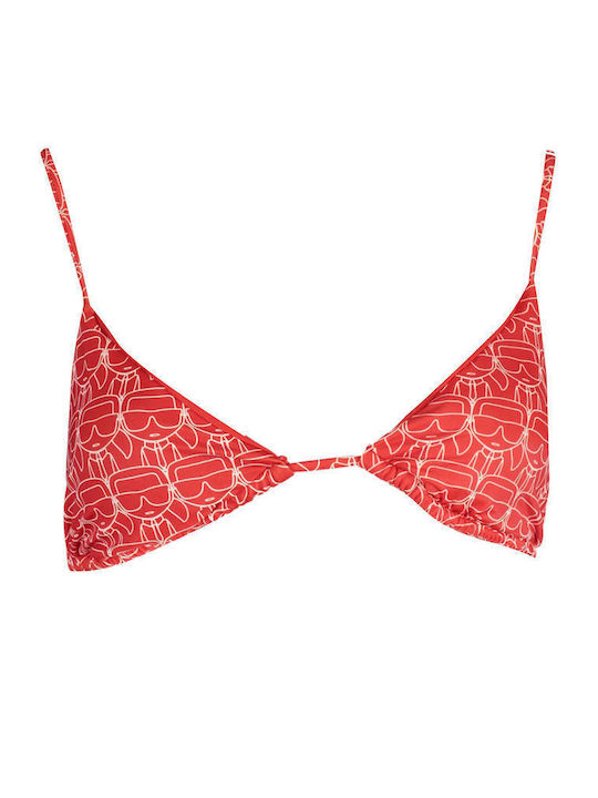 Karl Lagerfeld Bikini Triunghi Roșu