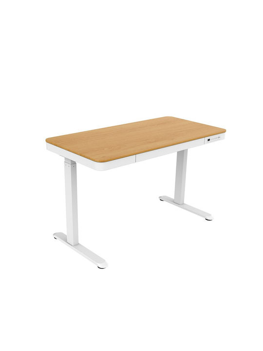 Schreibtisch mit Metallbeinen & Höhenverstellbar White