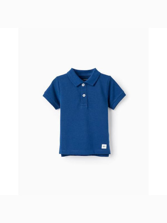 HappyNest Kids Polo Short Sleeve Blue