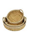 Next Set of Decorative Baskets Straw with Handles 3pcs