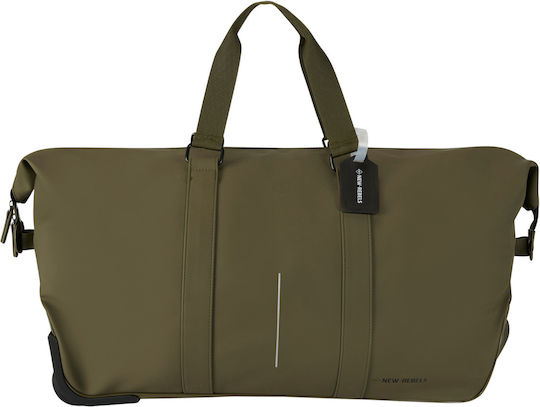 New Rebels Sack Voyage 58lt Khaki with Wheels Fabric L54xW20xH36cm