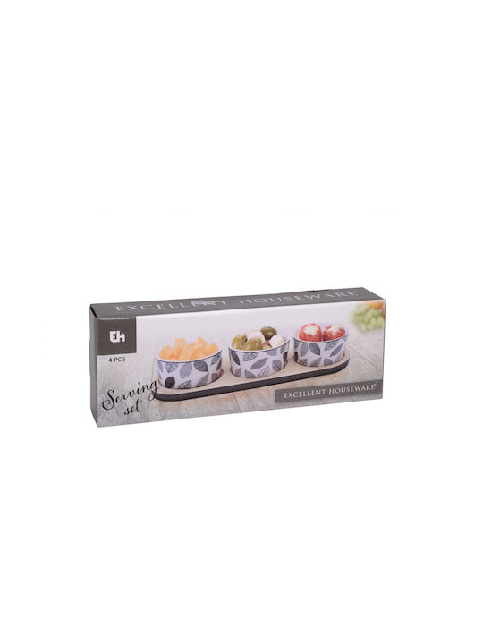 Excellent Houseware Ορντεβιέρα από Πορσελάνη Μαύρη Π28.5xΜ10xΥ1.5cm