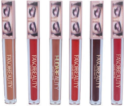 Set de 6 rujuri mate, Favorbeauty, Liquid Matte, 02
