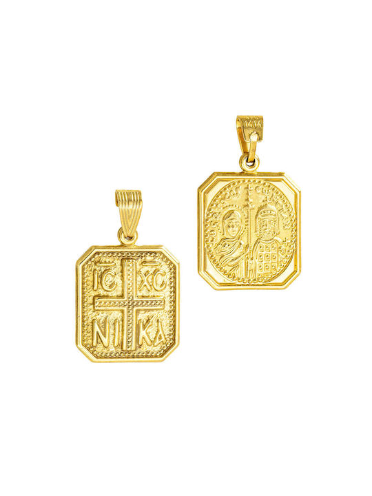 Double-Sided Square Constantine Charm 9k Knk2127