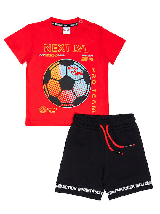 Sprint Kids Set with Shorts Summer 2pcs Red