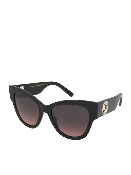 Marc Jacobs Women's Sunglasses with Black Plastic Frame and Black Gradient Lens Marc 697/S 807/FF