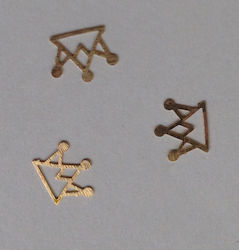 50 Metallic-Nageldekoration-Goldkronen [40502059-14] (enthält 6 Stück)