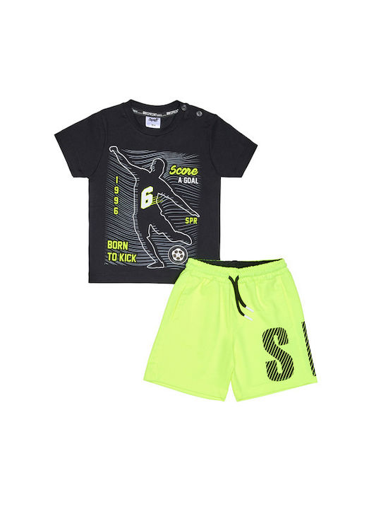 Sprint Kids Set with Shorts Summer 2pcs Black