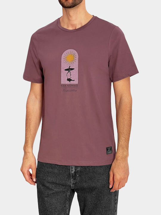 3Guys T-shirt Bărbătesc cu Mânecă Scurtă Violet