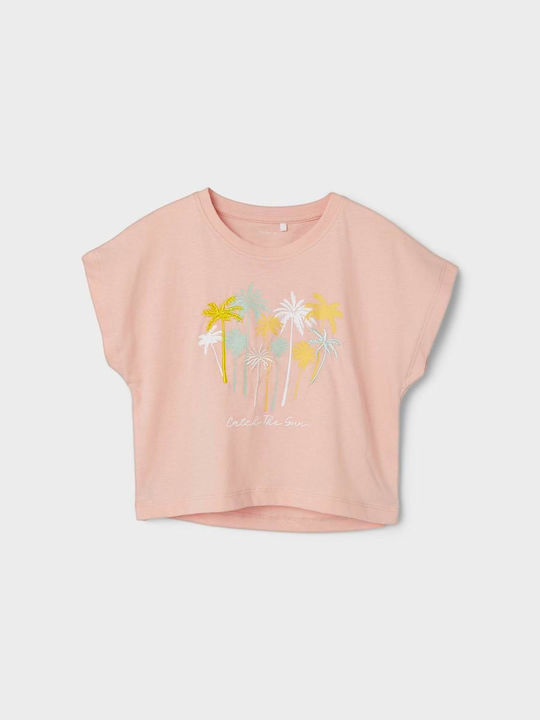 Name It Kids Crop Top Short Sleeve Peach Bud