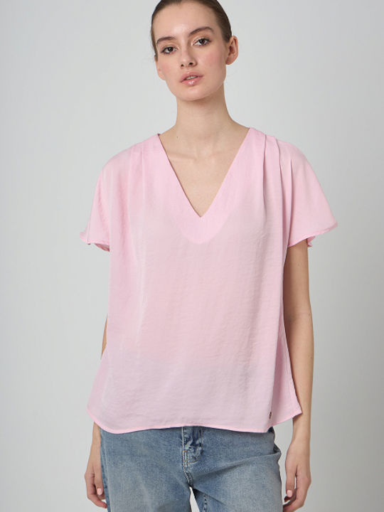 Desiree Damen Bluse Kurzärmelig Rosa