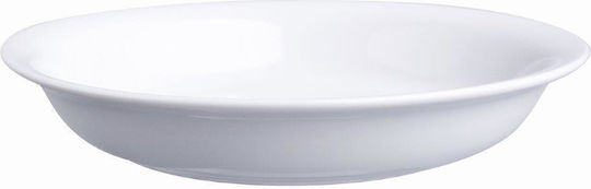 Max Home Deep Serving Plate Made of White Porcelain with Diameter 21.3cm