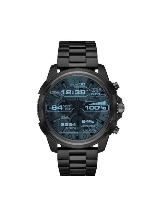 Diesel Digital Uhr Batterie mit Schwarz Metallarmband