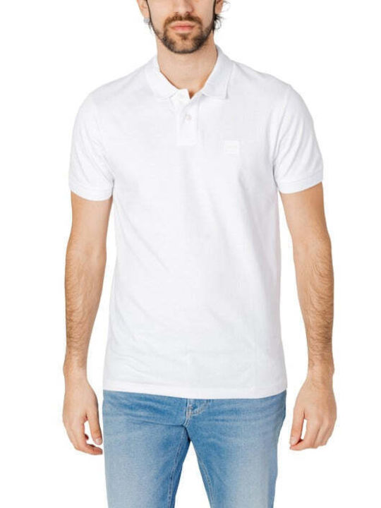 Hugo Boss Bluza Bărbătească cu Mânecă Scurtă Polo Albă