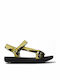 Women's Flat Sandals with Strap in Yellow Color