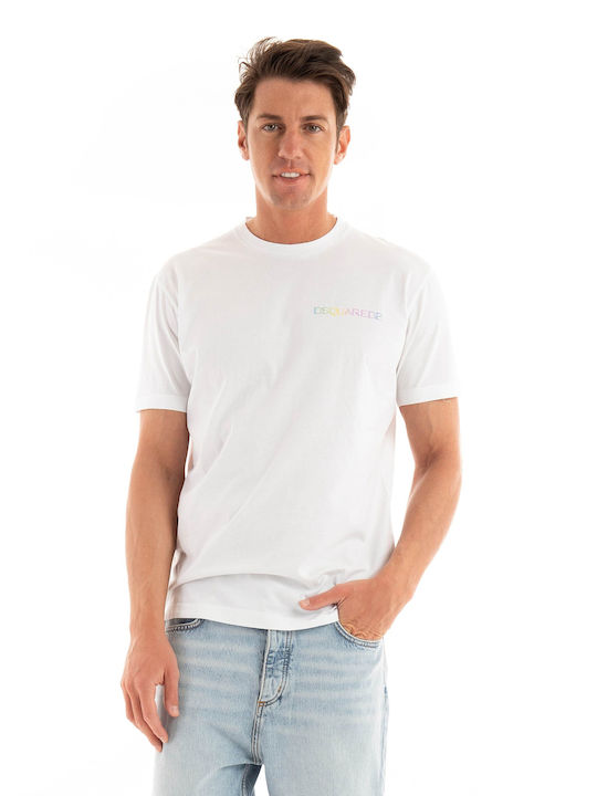 Dsquared2 Cool T-shirt Bărbătesc cu Mânecă Scurtă Alb