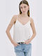 Women's Summer Blouse with Straps White