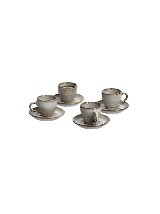 Zeller Σετ Φλιτζάνια Espresso Κεραμικά Καφέ 60ml 8τμχ 4003368265094