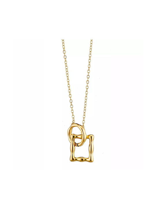 Gold plated steel necklace with special shape