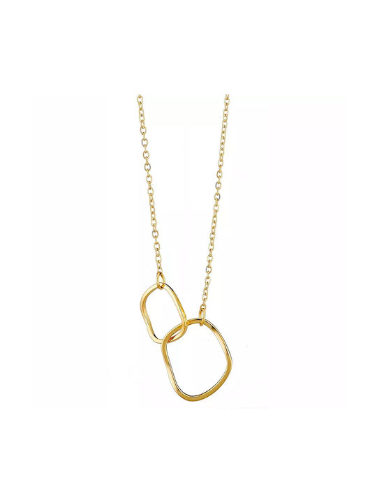 Gold plated steel necklace with special shape