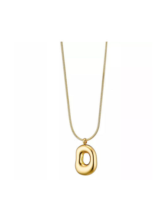 Gold plated steel necklace with special shape