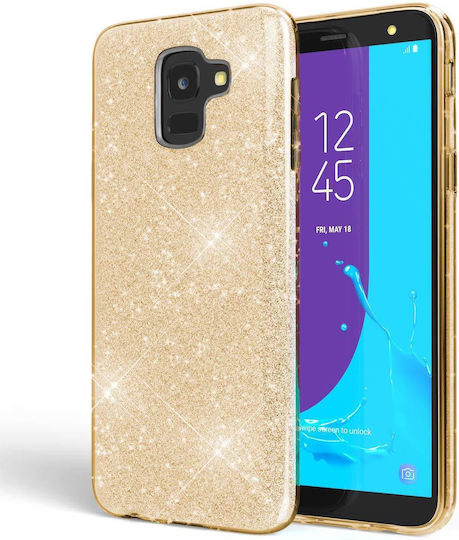 Samsung Galaxy J6 2018 Forcell Glitter Shine Cover Hard Case -gold