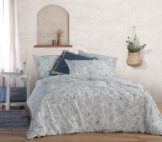 Nef-Nef Homeware Bettwäsche-Set Überdoppel 240x270cm. Blue 4Stück