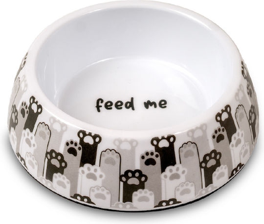 Glee Food & Water Bowl for Dog & Cat with Stand 500ml in White Colour