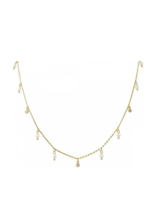 Slevori Halskette Gold Silber 925 mit Zirkonia ...