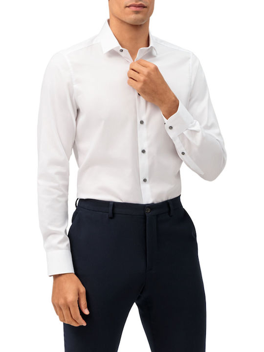 Olymp Level 5 Body Fit Long-sleeved Shirt White
