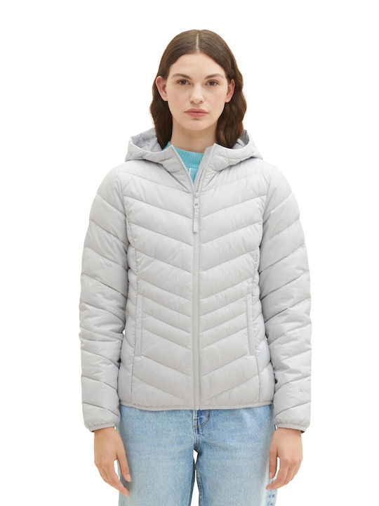 Tom Tailor Kurz Damen Puffer Jacke für Winter Grey