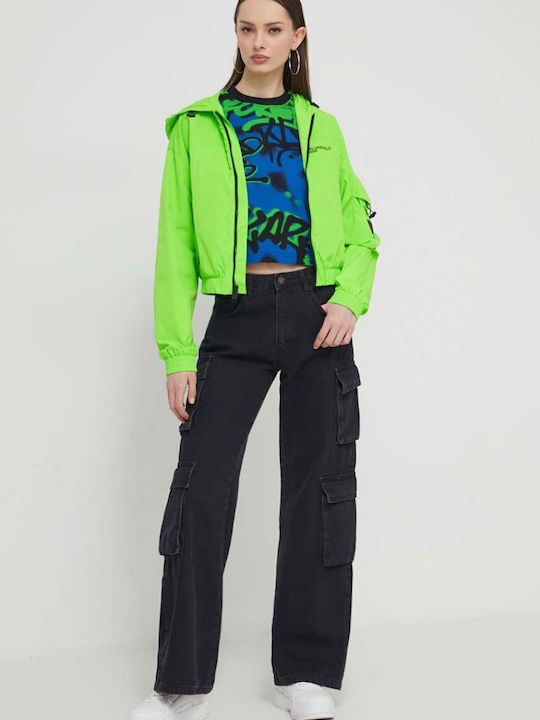 Karl Lagerfeld Κοντό Γυναικείο Μπουφάν για Χειμώνα Πρασινο