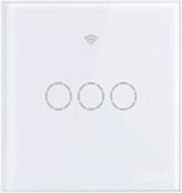 SmartWise Χωνευτός Διακόπτης Τοίχου Αφής Wi-Fi Τριπλός με Πλαίσιο Aller Retour Λευκός
