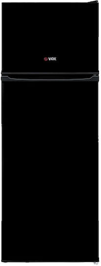 Vox Electronics Kühlschrank mit Doppeltür 213Es H145xB54xT57cm. Schwarz KG 2500 BE