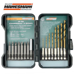Mannesmann Set 16 Screwdriver Bits Cross / Star/Torx