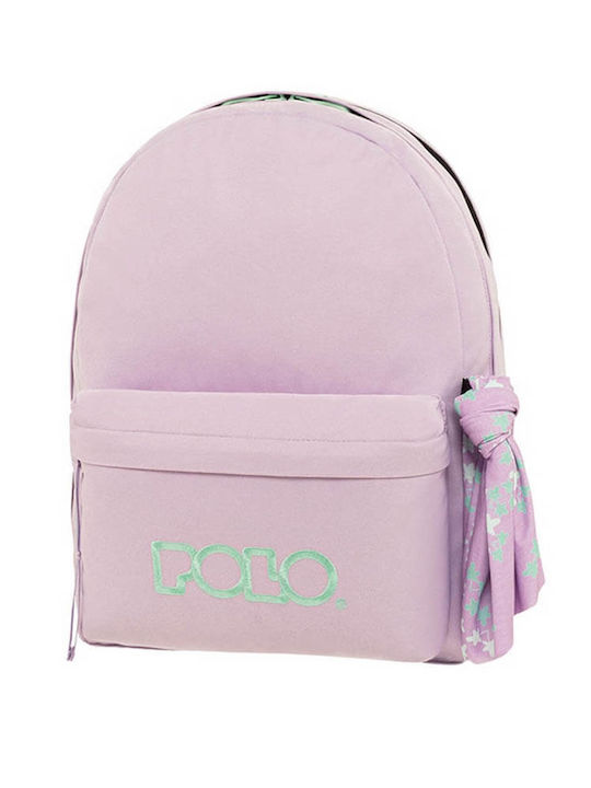 Polo Original Double Scarf School Bag Backpack Junior High-High School in Lilac color 2024