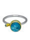 Elor Ring with Zircon made of Silver Gold Plated