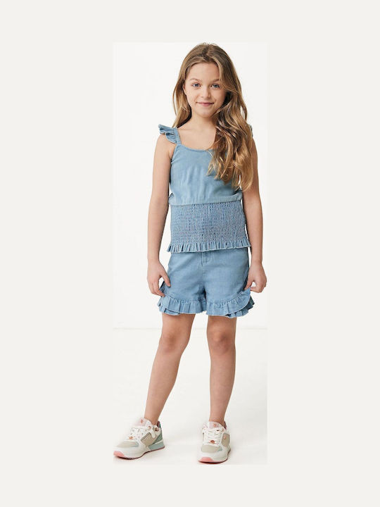 Kinder-Shorts/Bermudas Stoff Cashmere Blue