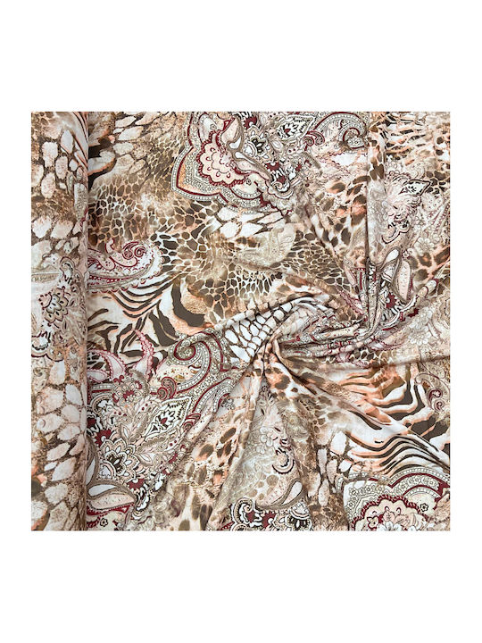 Βισκοζολύκρα Brown Damask Leopar 180cm