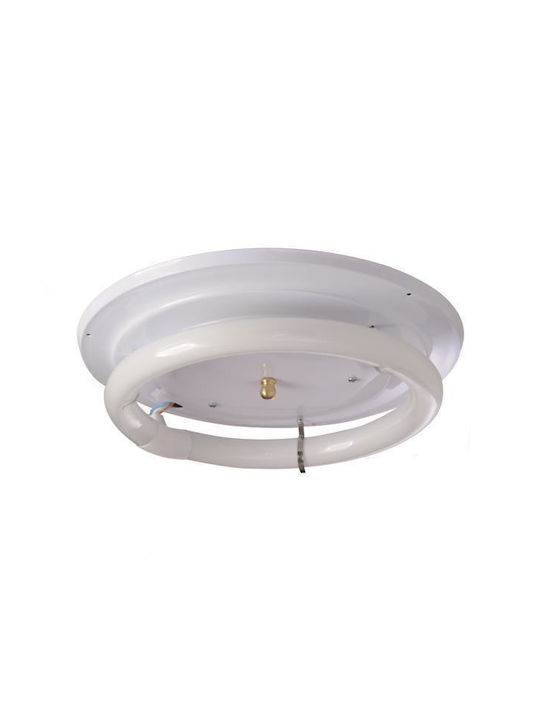 Eurolamp Μεταλλική Πλαφονιέρα Οροφής με Ενσωματωμένο LED σε Λευκό χρώμα 34cm