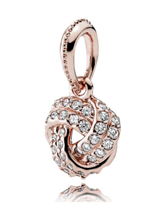 Pandora Charm Cu Pietre Din Aur Roz 14 Carate Cu Zircon