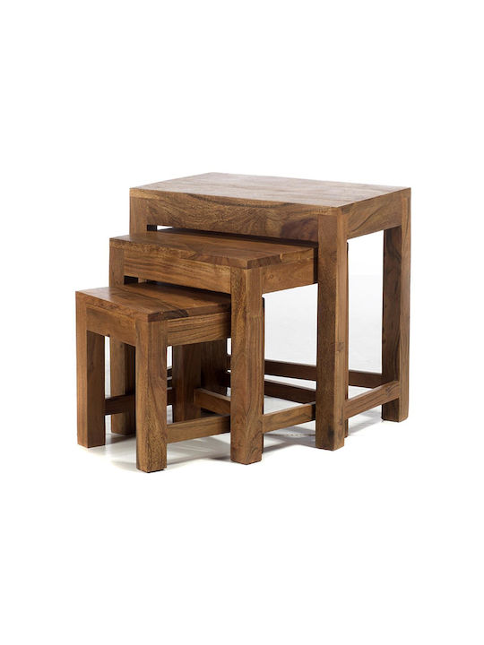 Square Side Table made of Solid Wood Ink L45xW4...