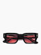 Akila Ares Unisex Sunglasses with Black Plastic Frame and Red Lens ARES/01/56/2125/47/23