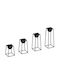 Aberto Design Vaze Pentru Plante Metalice Negre Cu Suport 22x22x40cm 4 Buc